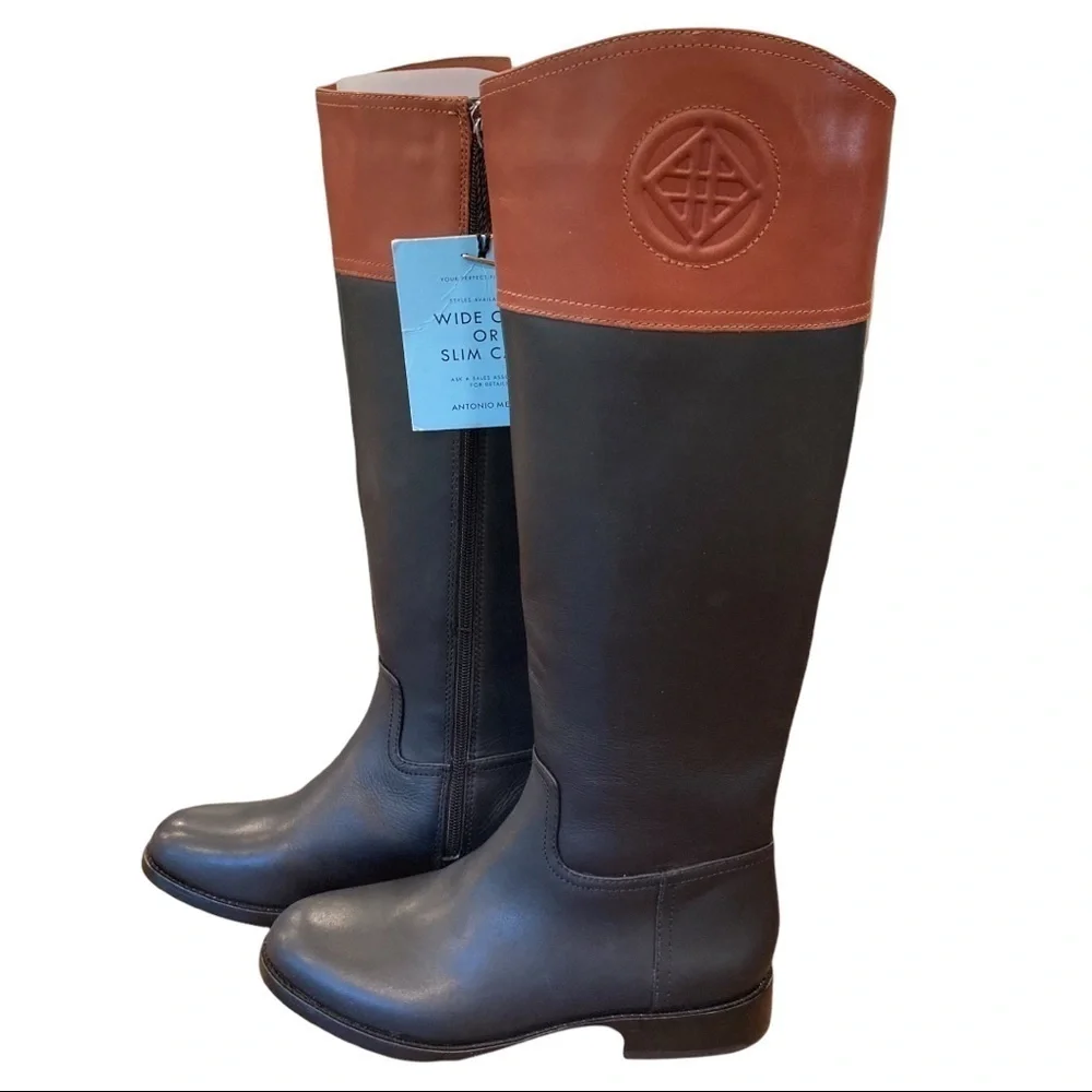 New Antonio Melani sz 6 black brown riding boots